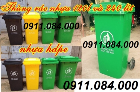 Nha Trang: Xả kho thùng rác nhựa 120 lít đủ màu sắc hàng nhập khẩu