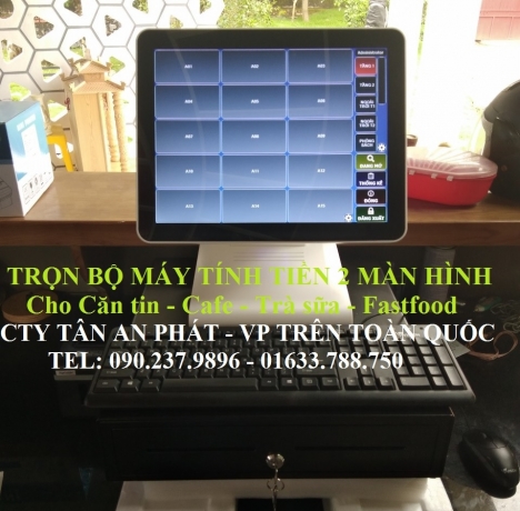 Bán máy tính tiền 2 màn hình cho quán trà sữa tại Bắc Ninh