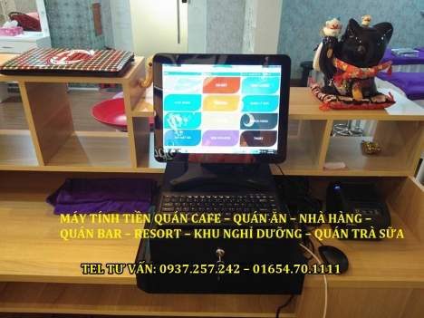 Bán máy tính tiền cảm ứng đầy đủ cho quán cafe, quán nhậu tại Phú Cường, Rạch Sỏi