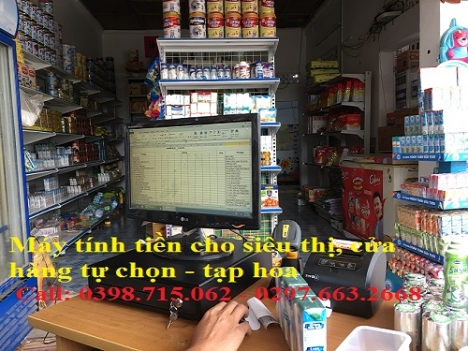 Trọn bộ thiết bị tính tiền cho cửa hàng siêu thị, tạp hóa tại Tiền Giang 
