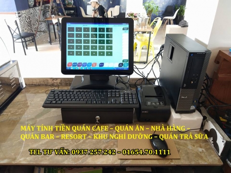 Bán máy tính tiền cảm ứng đầy đủ cho quán cafe, quán nhậu tại Phú Cường, Rạch Sỏi