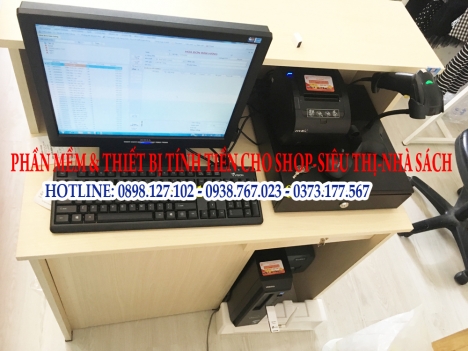 Bán trọn bộ máy tính tiền cho shop giầy dép tại Bắc Giang