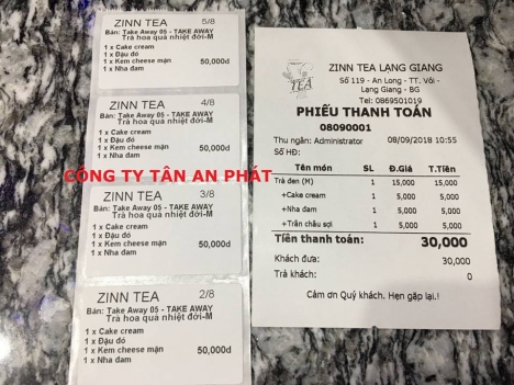 Máy in hóa đơn giá rẻ cho quán trà sữa tại Kon tum