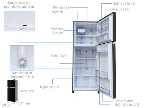 Tủ lạnh Panasonic NR-BL308PSVN, NR-BL308PKVN hàng chính hãng