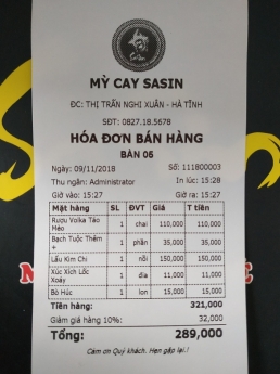 Máy tính tiền giá rẻ cho quán mỳ cay tại Phú Yên