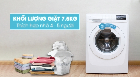 Máy giặt lồng ngang Electrolux 7, 5KG EWF85743, EWF10744 chính hãng, giá rẻ