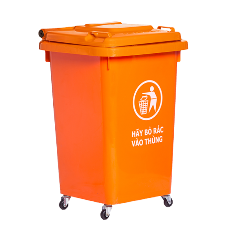 Thùng rác nhựa 60 lit có bánh xe dùng chứa rác sinh hoạt trong gia đình