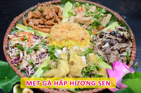 Mẹt gà hấp hương sen nhà hàng Pao Quán Trần Thái Tông