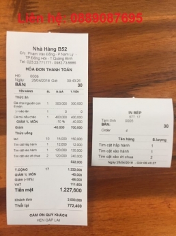 Giấy in hóa đơn giá rẻ cho quán cà phê, trà sữa tại Nha Trang - Khánh Hòa
