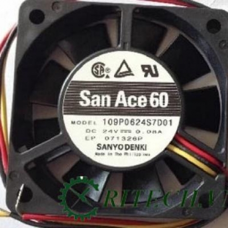 Chuyên cung cấp QUẠT SANACE60 MODEL 109P0624S7D03 ĐIỆN ÁP 24V DC KÍCH THƯỚC 60×60×15MM chất lượng ca