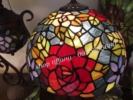 Đèn Bàn Tiffany 12 inch Hoa Hồng