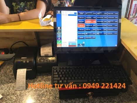Trọn bộ máy tính tiền cảm ứng cho quán trà sữa tại Thanh Hóa