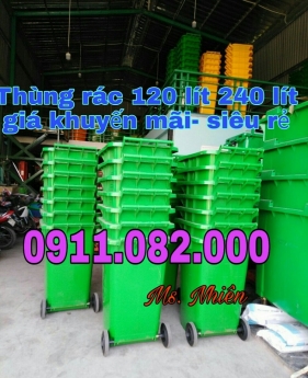 Sỉ lẻ thùng rác giá rẻ- nơi bán thùng rác 240 lít giá rẻ tại đồng tháp- 0911.082.000