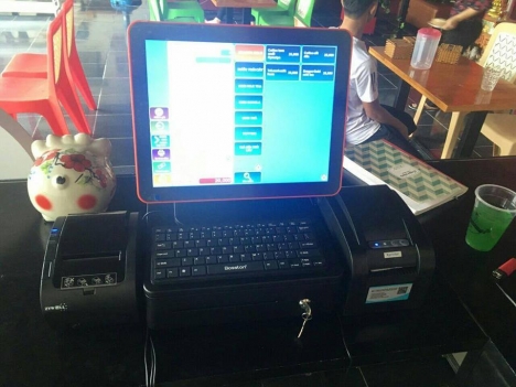 Lắp đặt máy tính tiền cho quán trà sữa tại Quảng Bình