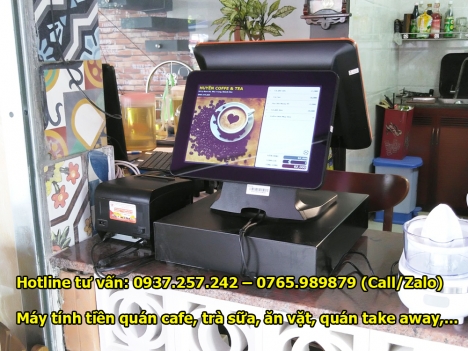 Lắp đặt máy tính tiền cho cafe take away, quán ăn vặt tại Bắc Ninh