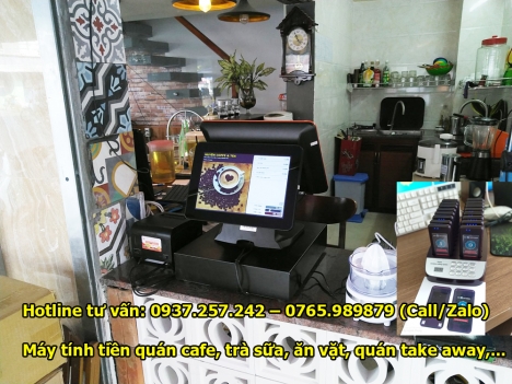 Lắp đặt máy tính tiền cho cafe take away, quán ăn vặt tại Bắc Ninh
