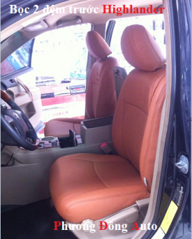 Bọc ghế da thật cn Toyota Highlander 2008 | da đặc biệt màu vàng đất
