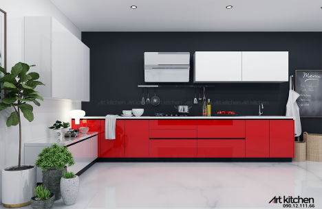 Tủ bếp hiện đại acrylic - a15