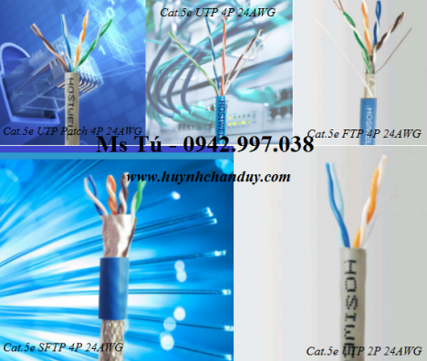 Cáp mạng LAN 4 đôi vặn xoắn thương hiệu Hosiwell Cable