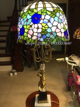 Đèn Bàn Tiffany Hoa Đậu Tía Mỹ Cổ