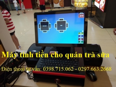 Lắp đặt máy tính tiền cảm ứng cho Quán Trà Sữa tại Kiên Giang 