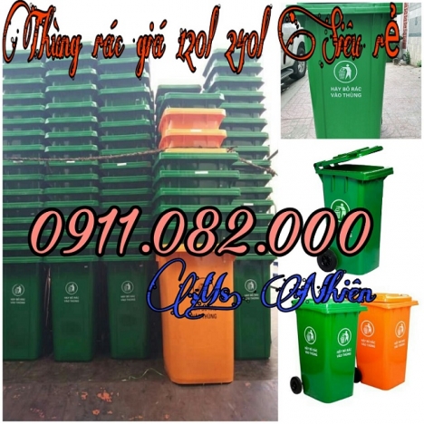 Nơi xả kho thùng rác 120 lít 240 lít 660 lít giá rẻ tại cần thơ- 0911.082.000