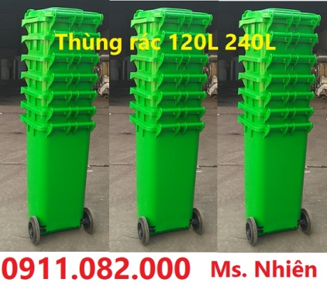 Cần bán 3000 thùng rác 240 lít màu xanh giá sỉ- thùng rác công cộng