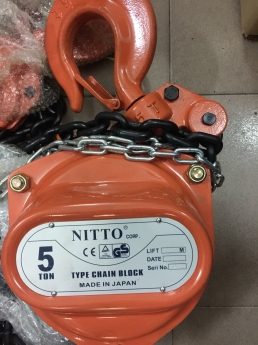 Pa lăng xích kéo tay 5 tấn Nitto. Liên hệ 0973390135