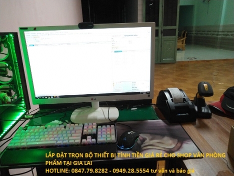 Lắp đặt thiết bị tính tiền giá rẻ kèm phần mềm bán hàng cho Nhà sách-VPP tại Kiên Giang