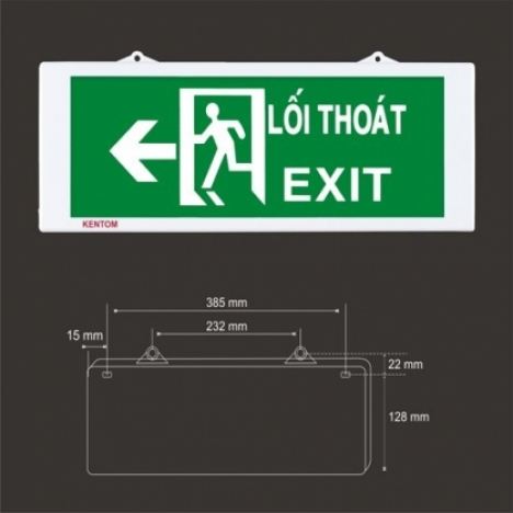 Đèn lối thoát (exit) một mặt Kentom KT-610