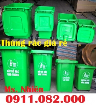 Bán thùng rác 120 lít 240 lít màu xanh, cam,vàng giá siêu rẻ- thùng rác nhựa