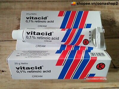 Kem Vitacid 0.1% Kem Tretinoin 0.1% ngăn ngừa lão hoá da