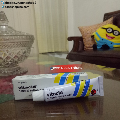 Kem Vitacid 0.025% Kem Tretinoin 0.025% trị mụn hỗ trợ điều trị Corticoids