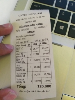 Combo thiết bị tính tiền giá rẻ cho quán café ở Cà Mau