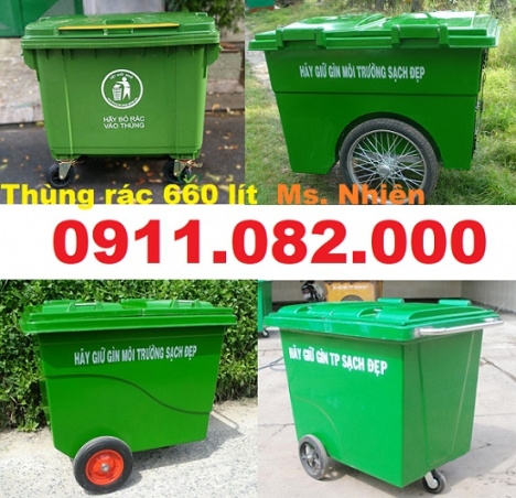 Thùng rác giá rẻ tại Long An- thùng rác 120 lít 240 lít 660 lít giá sỉ lẻ- 0911.082.000