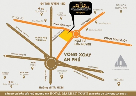 Đất nền TP Thuận A, Bình Dương chỉ 1 tỷ 6 MT đường 22m - Royal Market Town