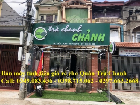 Lắp đặt tận nơi máy tính tiền cảm ứng 2 màn hình cho quán Trà Chanh tại Kiên Giang 