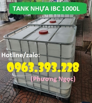 ​Tank nhựa 1 khối nhập khẩu, bồn 1000L chứa hóa chất, thùng nhựa đựng nước