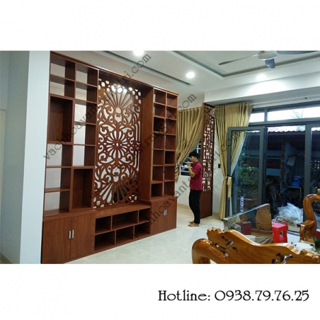 Thi công tủ kệ gỗ phòng khách và bếp tại Phan Văn Hớn