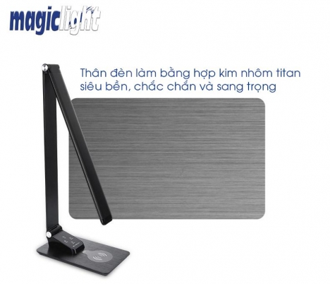 Đèn bàn chống cận Led Magiclight thân thép có sạc không dây cho điện thoại