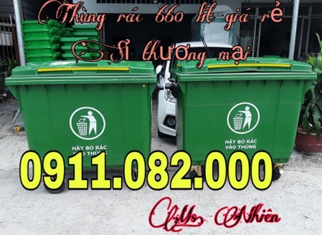 PP thùng rác 240 lít giá rẻ tại khánh hòa, thùng rác nhựa giá thấp- 0911.082.000