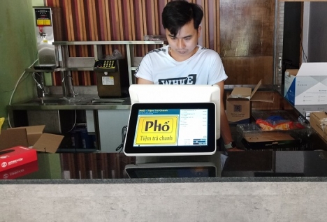 Máy Pos 2 màn hình tính tiền giá rẻ cho tiệm Trà chanh tại Đà Nẵng