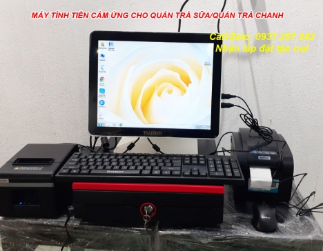 Bộ máy tính tiền cảm ứng cho quán cafe, trà sữa tại Quảng Ninh