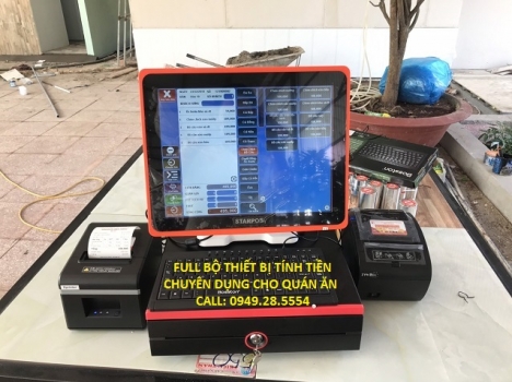 Quán nhậu sân vườn tại Cà Mau lắp full bộ máy Pos cảm ứng giá rẻ dùng để tính tiền