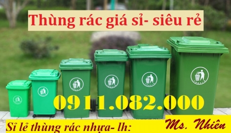 Bán thùng rác 120L 240L giá rẻ-  Thùng rác y tế, thùng rác môi trường giá rẻ- lh 0911.082.0000