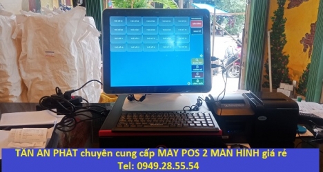 Thiết bị tính tiền giá rẻ tại Hà Nội - Máy Pos cảm ứng 2 màn hình