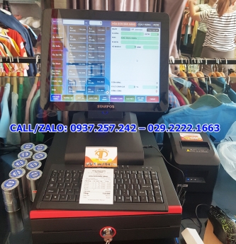 Lắp đặt Máy tính tiền cảm ứng cho shop quần áo, túi xách tại Hà Nội