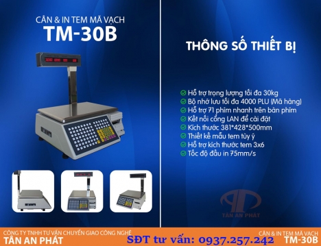 Nhận cài đặt cân điện tử in tem mã vạch tại Hà Nội