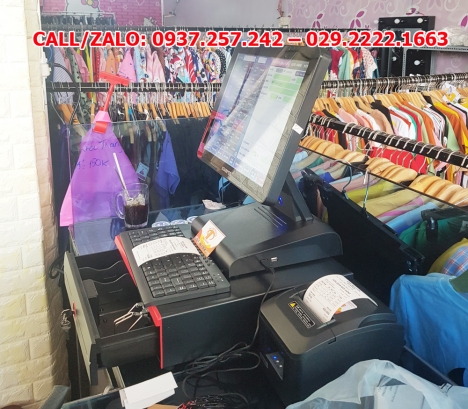 Nhận lắp đặt Máy tính tiền cảm ứng cho shop quần áo, túi xách tại Hưng Yên