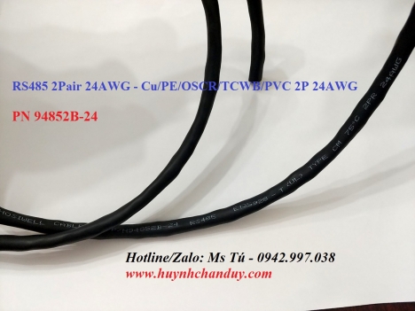 Cáp tín hiệu RS485 24AWG vặn xoắn, chống nhiễu - Hosiwell Cable, xuất xứ Thái Lan